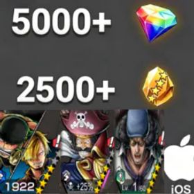 ワンピースバウンティラッシュ Zoro&Sanji+RogerDark+Kuzan💎5000+✨2500+
