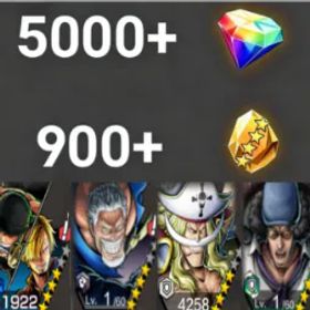 ワンピースバウンティラッシュ Zoro&Sanji+Garp+Newgate+Kuzan💎5000+✨900+