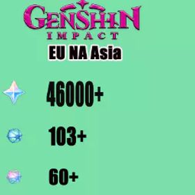 原神 EU|55 AR|[440+wish|46000+ Primogems |60+Intertwined Fate| 118+Acquaint Fate|Female|
