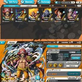 ワンピースバウンティラッシュ LVL18 - 3 EX META MAX - ROGER MAX - MARCUS MARS MAX - BIGMOM MAX - SUPPORT 130 - BR1057