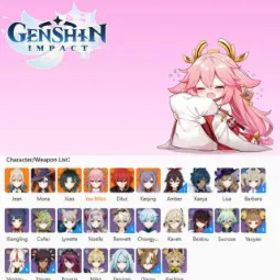 原神 [EU]Yae Miko+Xiao+Diluc+Keqing+Mona+Jean