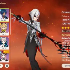 原神 🚀[NA] ✨Arlecchino + Crimson Moon's Semblance💎40K Primogems