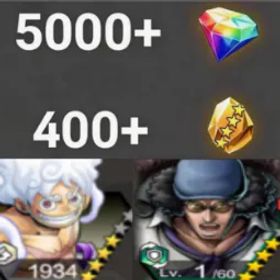 ワンピースバウンティラッシュ Luffy+Kuzan💎5000+✨500+ Gold Fragments
