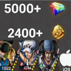 ワンピースバウンティラッシュ Zoro&Sanji+Law+Kuzan💎5000+✨2400+