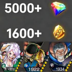 ワンピースバウンティラッシュ Bonney+Zoro&Sanji+Garp💎5000+✨1600+