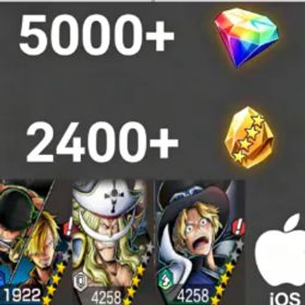 ワンピースバウンティラッシュ Zoro&Sanji+Newgate+Sabo+💎5000+✨2400+