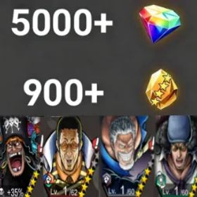 ワンピースバウンティラッシュ Teach+【Borsalino】+Garp+Kuzan💎5000+✨900+