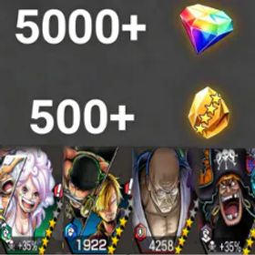 ワンピースバウンティラッシュ Bonney+Zoro&Sanji+Nusjuro+Teach💎5000+✨500+