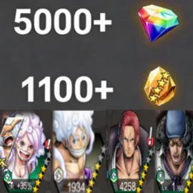 ワンピースバウンティラッシュ Bonney+Luffy+Shanks+Kuzan💎5000+✨1100+