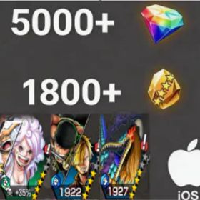 ワンピースバウンティラッシュ Bonney+Zoro&Sanji+MarcusMars💎5000+✨1800+