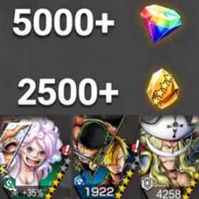 ワンピースバウンティラッシュ Bonney+Zoro&Sanji+Newgate💎5000+✨2500+
