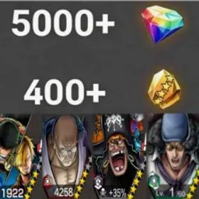 ワンピースバウンティラッシュ Zoro&Sanji+Nusjuro+Teach+Kuzan💎5000+✨400+
