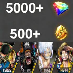 ワンピースバウンティラッシュ Zoro&Sanji+Teach+Luffy+DreamLuffy💎5000+✨500+