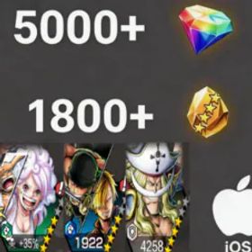ワンピースバウンティラッシュ Bonney+Zoro&Sanji+Newgate💎5000+✨1800+