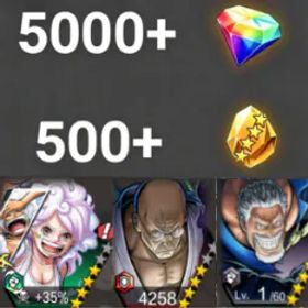 ワンピースバウンティラッシュ Bonney+Nusjuro+Garp💎5000+✨500+