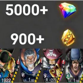 ワンピースバウンティラッシュ Zoro&Sanji+Garp+RogerDark+Kuzan💎5000+✨900+