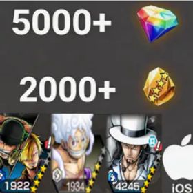 ワンピースバウンティラッシュ Zoro&Sanji+Luffy+Lucci💎5000+✨2000+