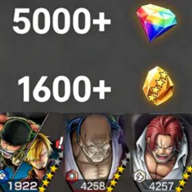ワンピースバウンティラッシュ Zoro&Sanji+Nusjuro +ShanksHoly💎5000+✨1600+