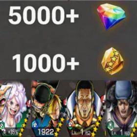 ワンピースバウンティラッシュ Bonney+Zoro&Sanji+【Borsalino】+Kuzan💎5000+✨1000+