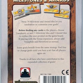 ボードゲーム テラフォーミング・マーズ マイルストーン＆アワード Terraforming Mars Milestones & Awards 拡張 タイル70枚 火星 戦略ゲーム ソロプレイ 1〜5人 12歳以上 英語版 Stronghold Games