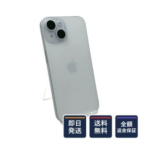 【全額返金保証】【最速発送】 iPhone 15 128GB ブルー Softbank SIMフリー 白ロム 美品 動作確認済 83%