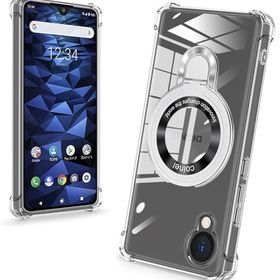 京セラ KYOCERA DIGNO BX2 ケース DIGNO SX2 カバー クリア MagSafeリング付き 縦横両アジャスタブルスタンド 四角エアクッション 耐衝撃