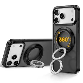 SYNCWIRE MagSafe用スマホリング - 360°回転 マグセーフ リング 両面マグネット バンカーリング 携帯リング 超強力磁気 横/縦置き 折りたたみ 角度調整 簡単取り付け? 2枚メタルリング付 iPhone 17 16 15 14 13 1