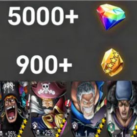ワンピースバウンティラッシュ Teach+Garp+RogerDark+Kuzan💎5000+✨900+