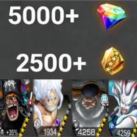 ワンピースバウンティラッシュ Teach+Luffy+Saturn+YamatoBlue+💎5000+✨2500+