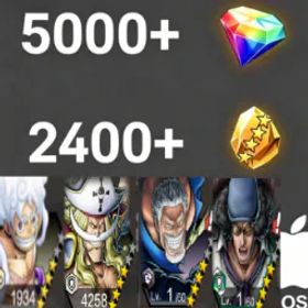 ワンピースバウンティラッシュ Luffy+Newgate+Garp+Kuzan💎5000+✨2400+