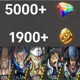 ワンピースバウンティラッシュ Nusjuro +Garp+Newgate+Sabo+Kuzan+💎5000+✨1900+