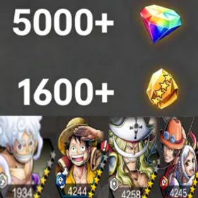 ワンピースバウンティラッシュ Luffy+DreamLuffy+Newgate+Ace&Yamato💎5000+✨1600+
