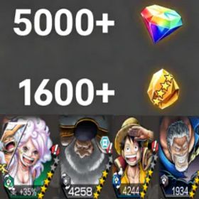ワンピースバウンティラッシュ Bonney+Saturn+DreamLuffy+Kuzan💎5000+✨1600+