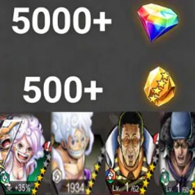 ワンピースバウンティラッシュ Bonney+Luffy+【Borsalino】+Kuzan💎5000+✨500+