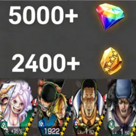 ワンピースバウンティラッシュ Bonney+Zoro&Sanji+【Borsalino】+Kuzan💎5000+✨2400+