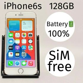 【外装美品】iPhone6s 128GB バッテリー最大容量100% 充電付き