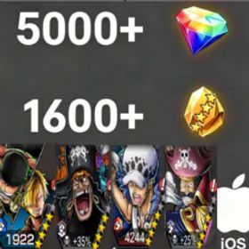ワンピースバウンティラッシュ Zoro&Sanji+Teach+Law+Roger💎5000+✨1600+