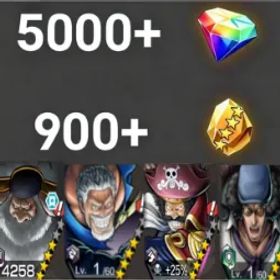 ワンピースバウンティラッシュ Saturn+Garp+RogerDark+Kuzan💎5000+✨900+