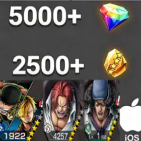 ワンピースバウンティラッシュ Zoro&Sanji+ShanksHoly+Kuzan💎5000+✨2500+