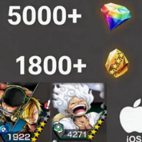 ワンピースバウンティラッシュ Zoro&Sanji+GearFiveLuffy💎5000+✨1800+