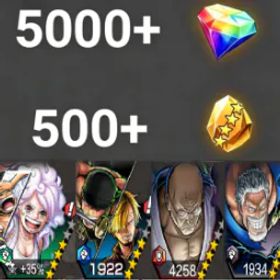 ワンピースバウンティラッシュ Bonney+Zoro&Sanji+Nusjuro+Garp💎5000+✨500+