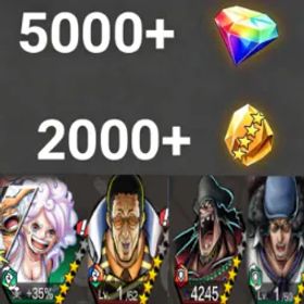 ワンピースバウンティラッシュ Bonney+Borsalino+Kuzan+Teach💎5000+✨2000+