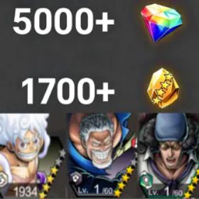 ワンピースバウンティラッシュ Luffy+Garp+Kuzan💎5000+✨1700+