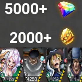 ワンピースバウンティラッシュ Bonney+Saturn+Sabo+Kuzan💎5000+✨2000+
