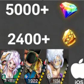 ワンピースバウンティラッシュ Bonney+Zoro&Sanji+Luffy💎5000+✨2400+
