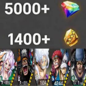 ワンピースバウンティラッシュ Bonney+Teach+Luffy+Kid&Law+Kuzan💎5000+✨1400+