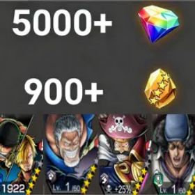 ワンピースバウンティラッシュ Zoro&Sanji+Garp+RogerDark+Kuzan💎5000+✨900+