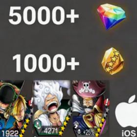 ワンピースバウンティラッシュ Zoro&Sanji+RogerDark+GearFiveLuffy💎5000+✨ 1000+