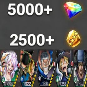 ワンピースバウンティラッシュ Bonney+Zoro&Sanji+Garp+Sabo+Kuzan💎5000+✨2500+