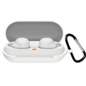 新着商品 BUITFOU For Sony WF-C500 ケース ソニー WF-C500 保護カバー 柔らかい シリコン製 落下防止 キズ防止 耐衝撃 防塵 軽量 装着充電可能 カラビナ付き 紛失防止(ホワイト)